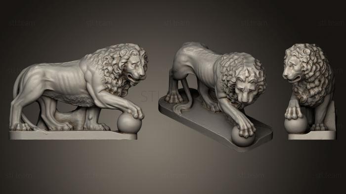 Статуэтки львы тигры сфинксы Medici Marble Lion